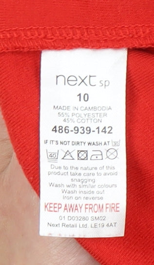 Next Women’s Red Striped T-Shirt Size 10