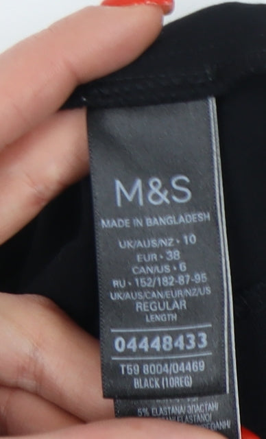 Marks & Spencer Black Pencil Skirt, Size 10, Elegant