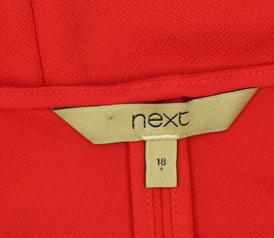 Next Women's Red Sleeveless Wrap Blouse Size 18