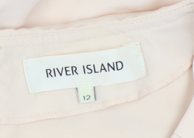 River Island Women's Beige Sleeveless Blouse UK 12