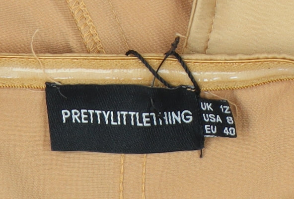 PrettyLittleThing Beige Women's Sleeveless Top UK 12