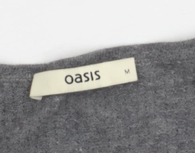 Oasis Women's Grey Sequin Long Sleeve Top M