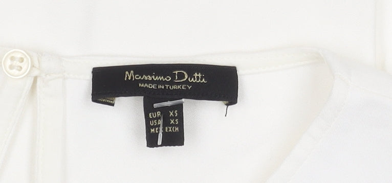 Massimo Dutti Women's White Sleeveless Blouse XS