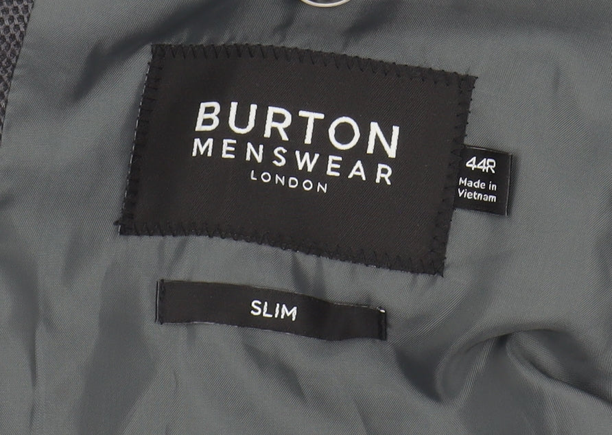Burton Men's Grey Slim Fit Blazer, Size 44R, Formal