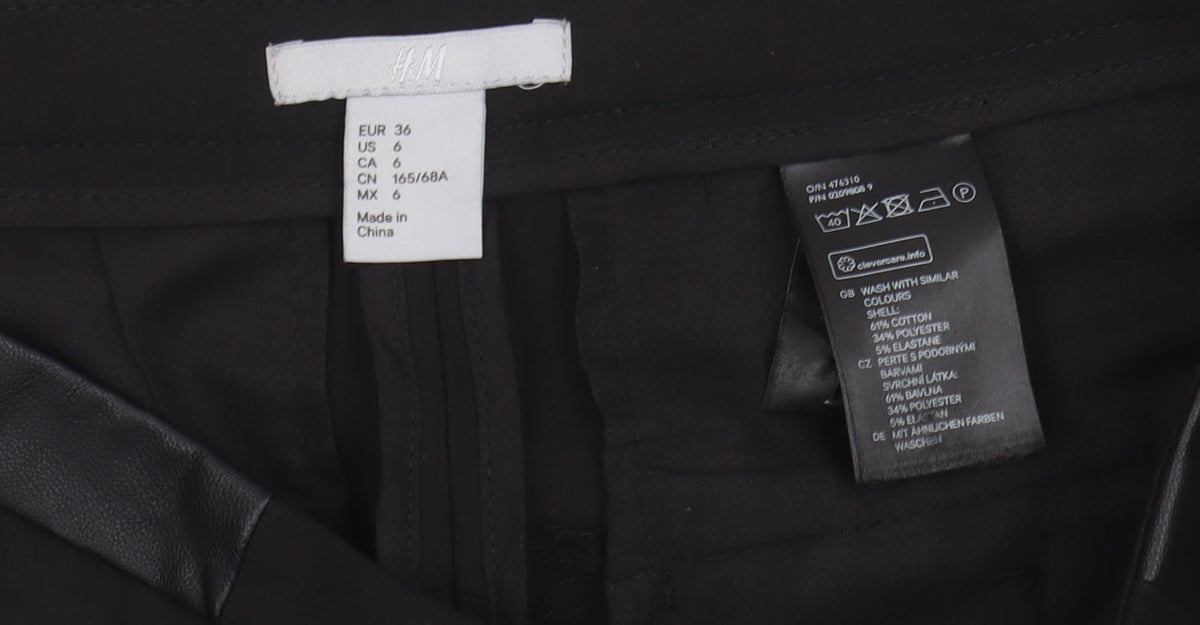H&M Women's Black Size 8 Flat Front Trousers