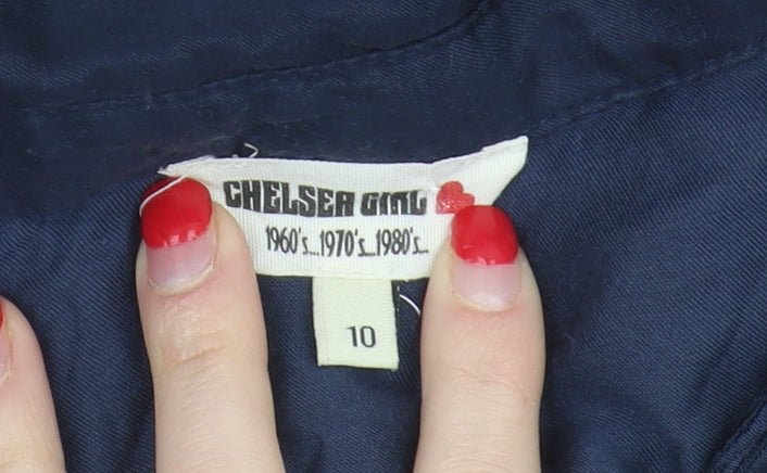 Chelsea Girl Women's Blue Embroidered Blouse, Size 10