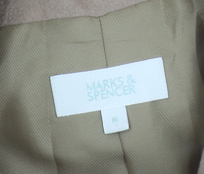 Marks and Spencer Women's Beige Wool Blend Overcoat
