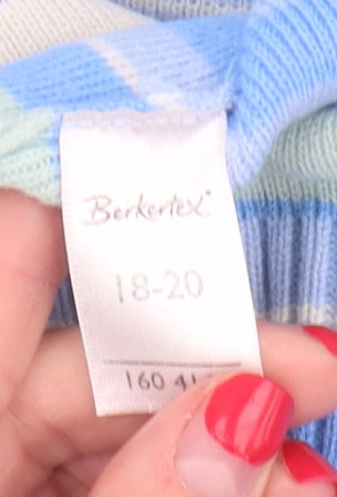 Berkertex Women's Blue Striped Pullover Jumper