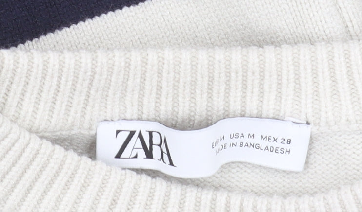 Zara Women's Multicoloured Striped Pullover Jumper M