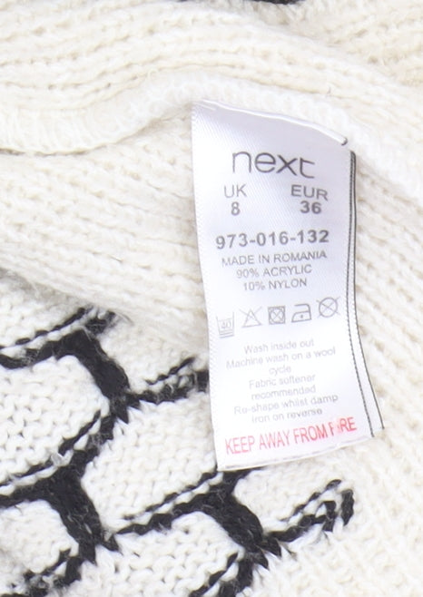 Next Women's Ivory Roll Neck Jumper, UK 8