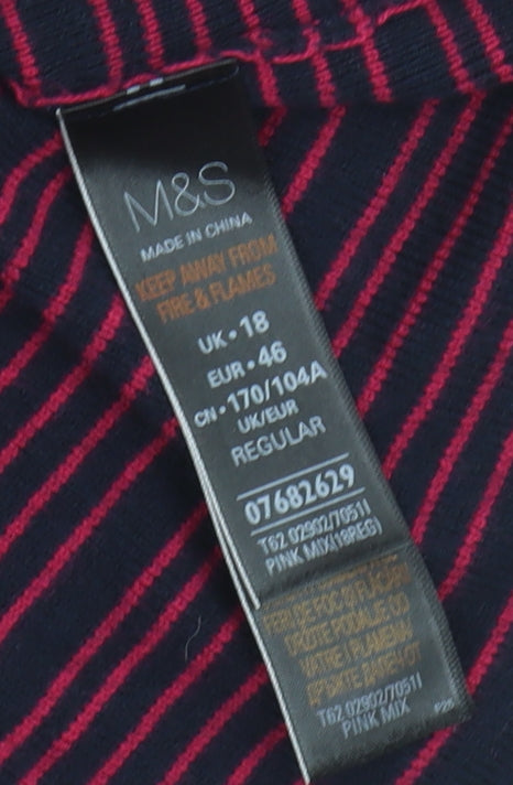 Marks and Spencer Women's Multicoloured Striped Dress, Size 18