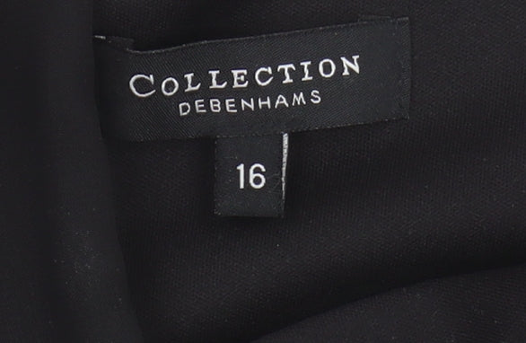 Debenhams Women's Black V-Neck Midi A-Line Dress