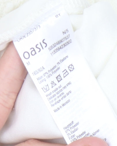 Oasis Women's White 3/4 Sleeve Top Size M