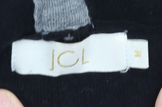 JCL Women's Black Hooded Long Coatigan M