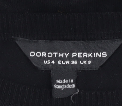 Dorothy Perkins Women's Black Knit Jumper Size 8