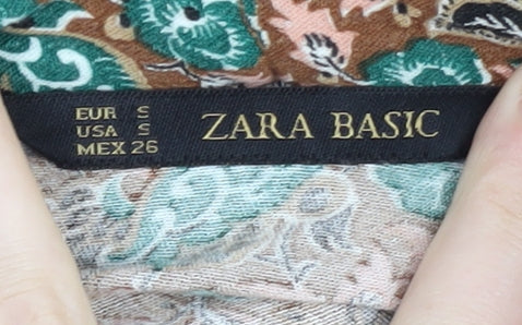 Zara Basic Women's Multicoloured Floral Blouse S