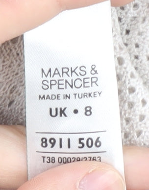 Marks & Spencer Women's Beige Open Front Cardigan Size 8