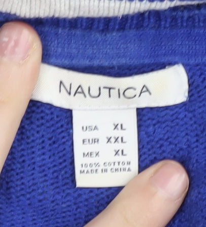 Nautica Women's Blue Striped Pullover Jumper XL