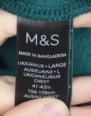 Marks & Spencer Green Collared Men's Sweatshirt L