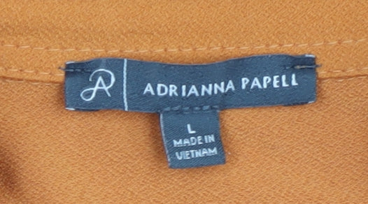Adrianna Papell Women’s Orange Button-Up Shirt L