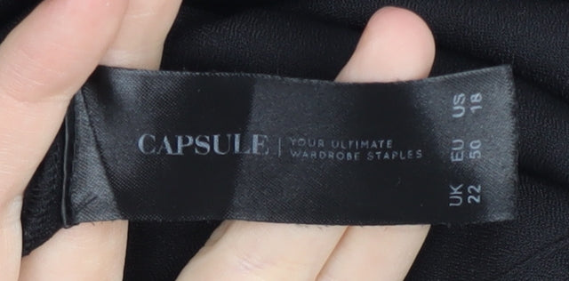 Capsule Women's Black Plus Size V-Neck Tank Top
