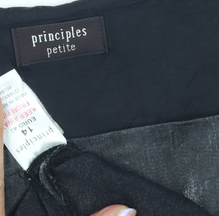 Principles Women's Grey Tunic, Size 14 Petite, Square Neck