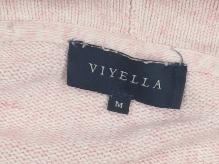 Viyella Women's Pink Full Zip Cowl Neck Jumper