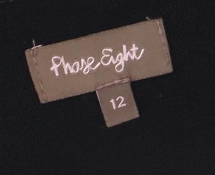 Phase Eight Women's Black Blue Ruffle Dress Size 12