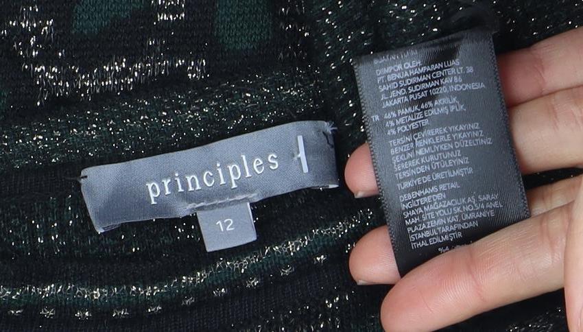 Principles Women's Black Knee Length Sheath Dress Size 12