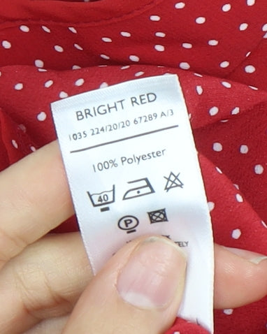 Berkertex Women's Red Polka Dot Button-Up Top