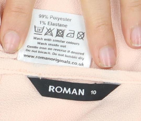 Roman Women's Pink Flutter Sleeve Top Size 10