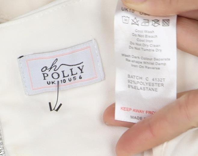 Oh Polly Women's White Cropped Halter Camisole Top Size 6