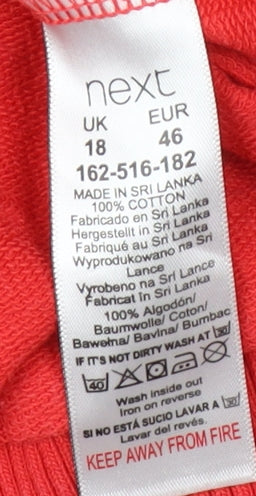 Next Women's Red V-Neck Sweatshirt Size 18