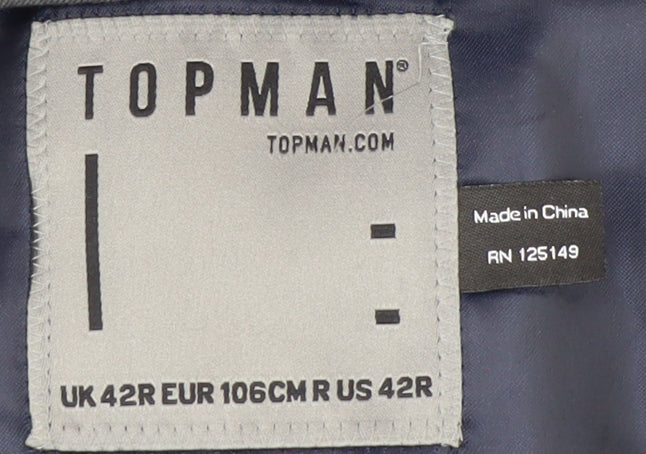 Topman Grey Men's Blazer 42 Regular Jacket Notch Lapel