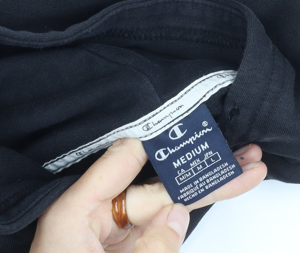 Champion Men's Black Pullover Hoodie M Logo