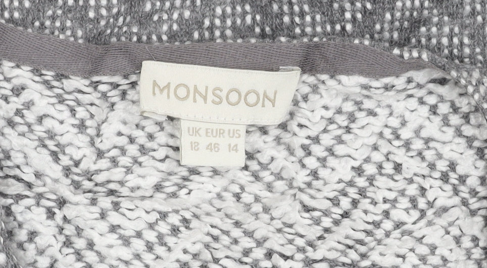 Monsoon Women's Grey Sequin Cape Jumper UK 18