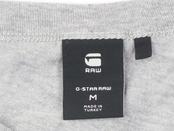 G-Star RAW Men's Grey Graphic T-Shirt, Medium
