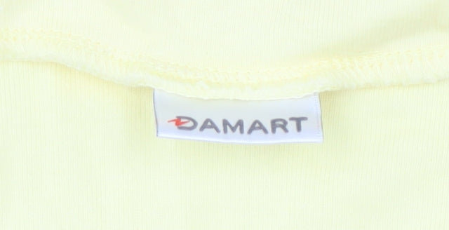 Damart Women's Yellow Cotton Scoop Neck T-Shirt - Size L