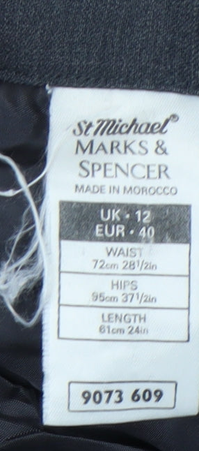 Marks & Spencer Women's Grey Wool Pencil Skirt Size 12