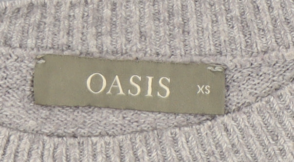 Oasis Women's Grey Pullover Jumper XS Relaxed Fit