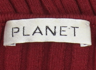 Planet Women's Red V-Neck Cardigan - Size L
