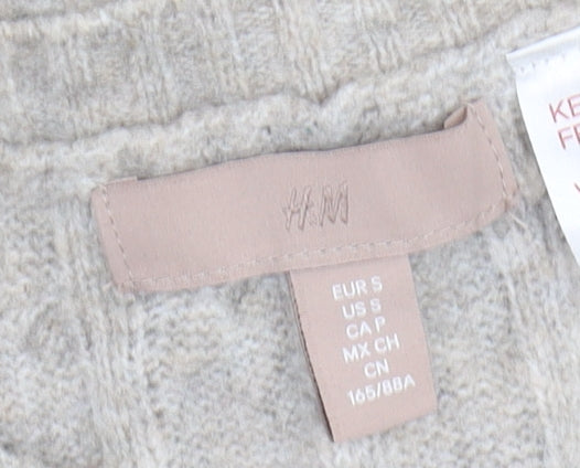 H&M Women's Beige Chunky Knit Jumper, Size S
