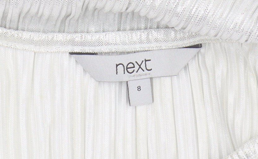 Next Women's White Tank Top, Size 8, Polyester Fabric