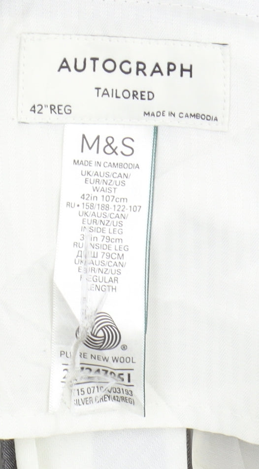 Marks & Spencer Men's Grey Wool Dress Pants 42R