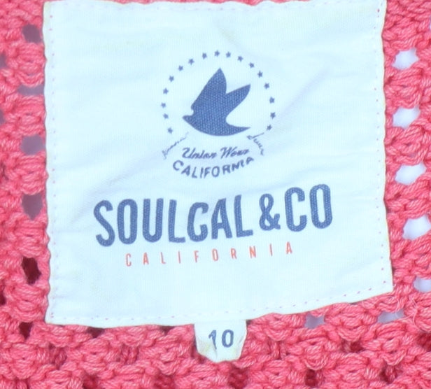 SoulCal & Co Women's Pink Cable-Knit Pullover Jumper