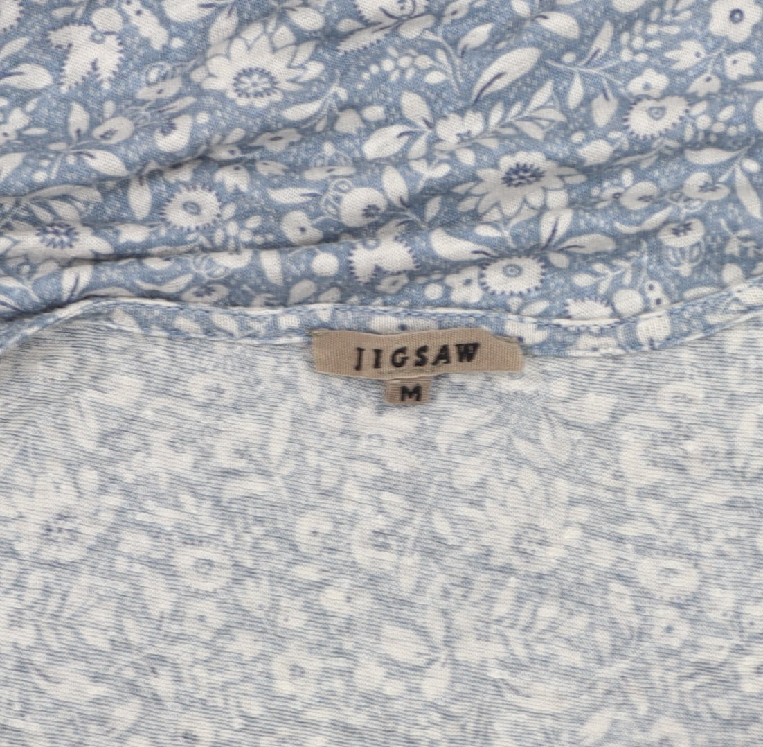 Jigsaw Women's Blue Floral Cowl Neck Tank Top M