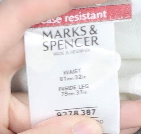 Marks & Spencer Grey Men's Trousers, Size 32, Wrinkle Resistant