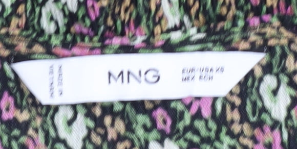 MNG Women's Multicoloured Floral Top, Size 12, Long Sleeve
