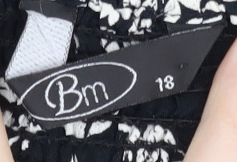 Bm Women's Black Floral Tank Top, Size 18, Viscose