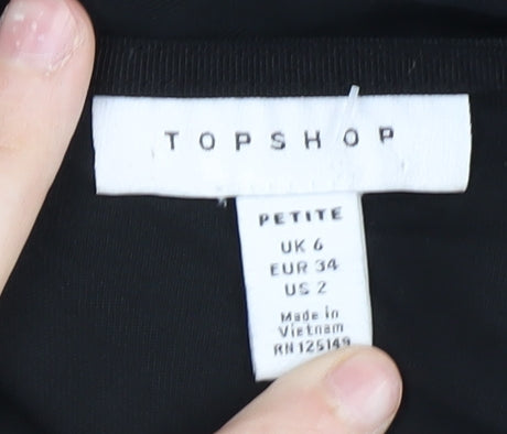 Topshop Petite Black Camisole Tank UK Size 6